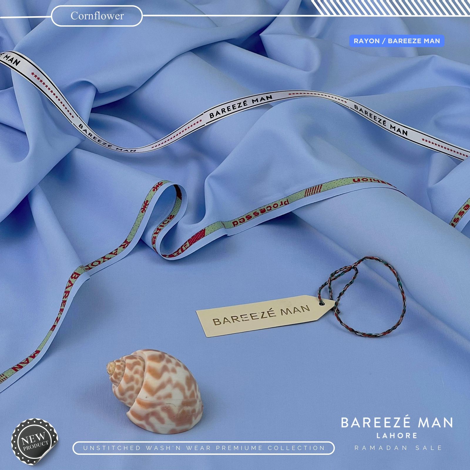 BAREEZE MAN WASH & WEAR UNSTICHED SUIT (CURNFLOWER)