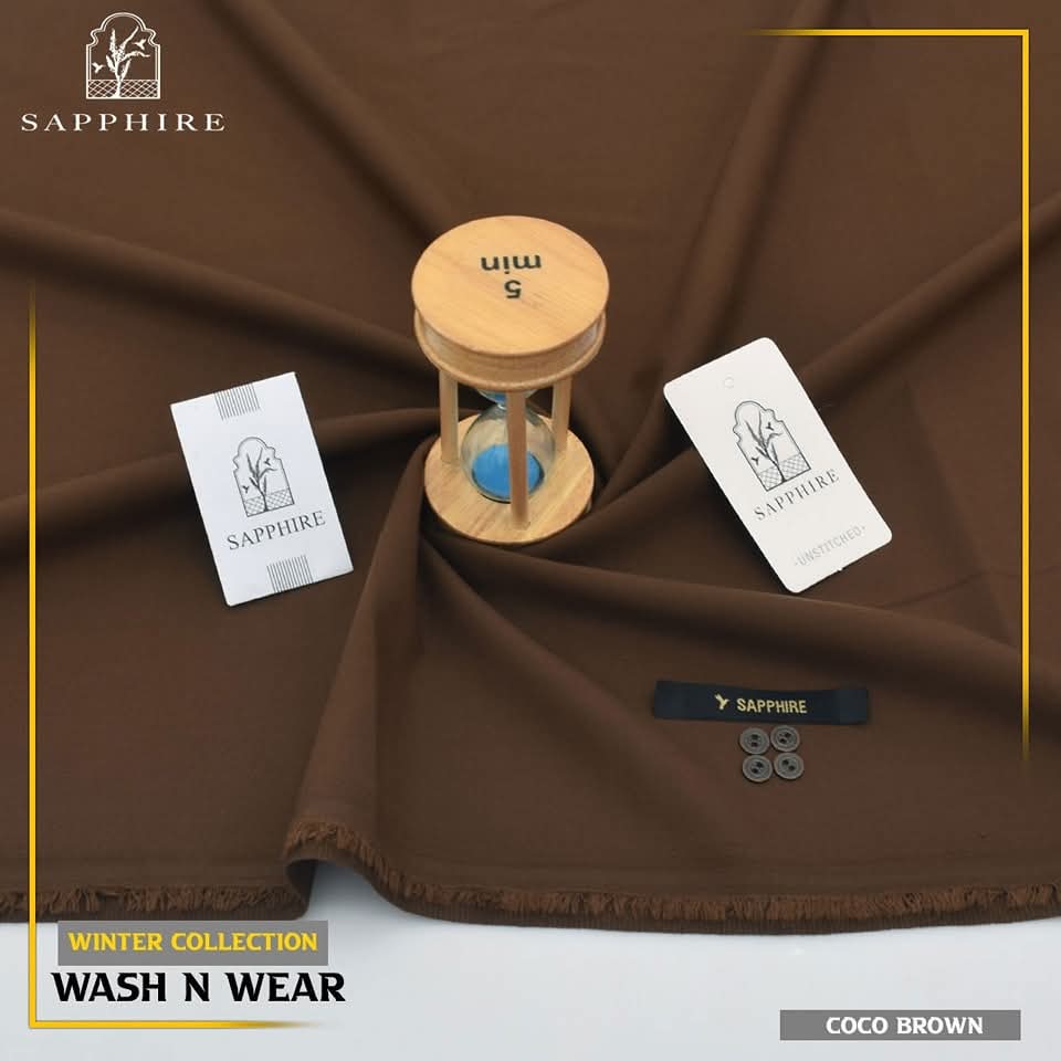 SAPPHIRE WINTER WASH & WEAR UNSTICHED FOR MEN (COCO BROWN)
