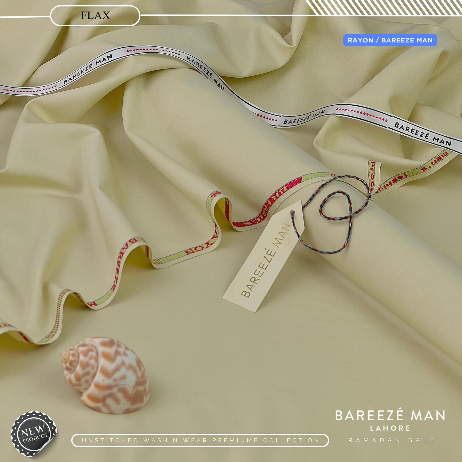 BAREEZE MAN WASH & WEAR UNSTICHED SUIT (FLAX)